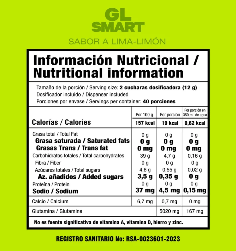 smart nutrition glutamina lima limÓn 40 serv (2)