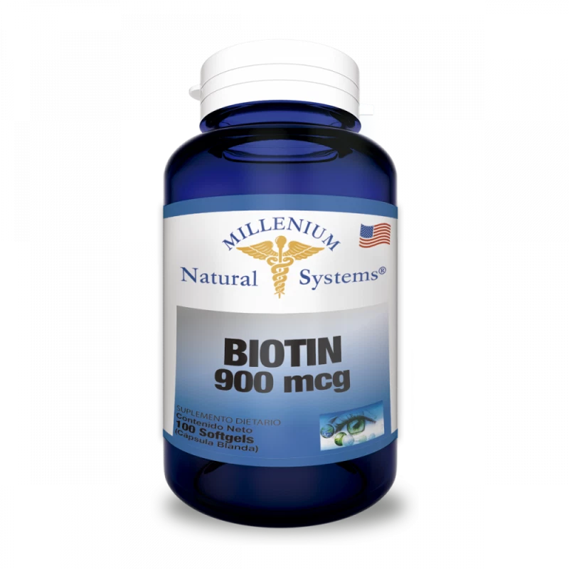 Biotina 900mcg Natural Systems (100 cápsulas)