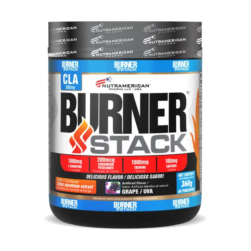 Pre-Entreno Burner Stack | Nutramerica | 360 gramos | 60 servicios