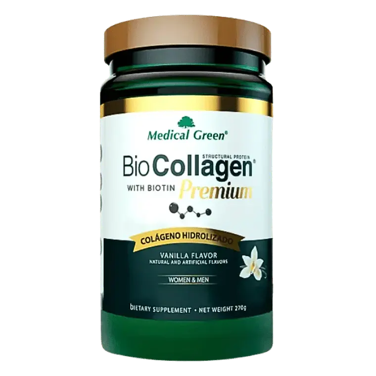BioCollagen con Biotina Premium 270g de Medical Green