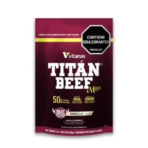 Proteina hipercalorica Titan Beef Mass 2 Libras – Vainilla Caramelo de Vitanas
